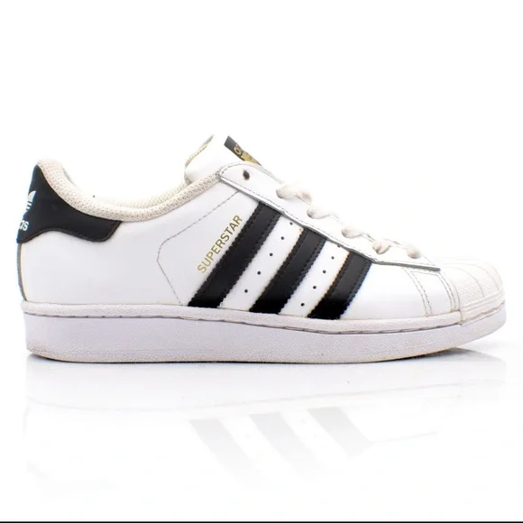 Adidas womens all star sneakers size 5 eur 36 black white low leather shoes